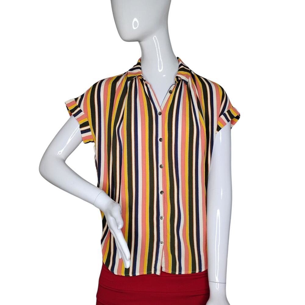 Madewell Collared Button Down Shirt Striped Size XXS